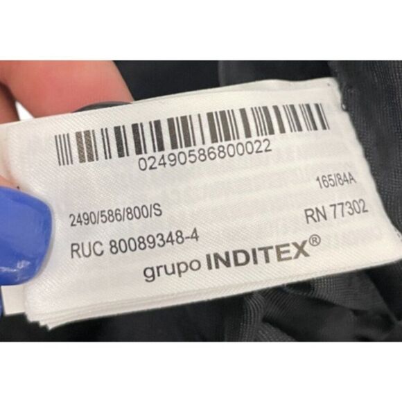 Zara Womens Blazer Jacket Small S Black Double Breast Linen Blend 2490/586 NWOT - Picture 6 of 13